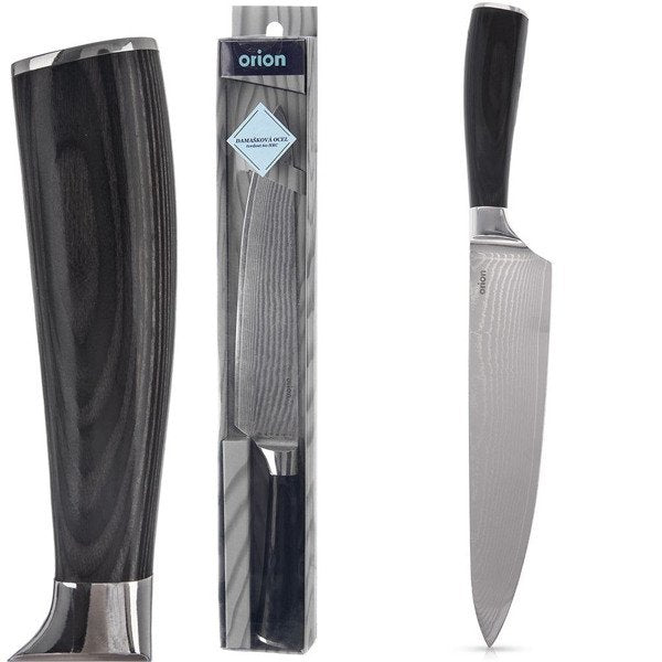 Damascus stalen koksmes 33,5 cm